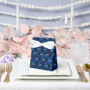 Luxury Glam Blue Faux Velvet Favor Box