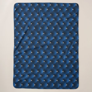 Luxury Glam Blue Faux Velvet Sherpa Blanket