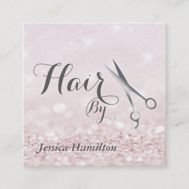 Luxury glam elegant faux glitter appointment card (Front)