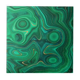 Luxury Glam Green Yellow Abstract Pattern Tile