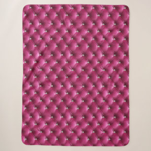Luxury Glam Pink Faux Velvet  Sherpa Blanket
