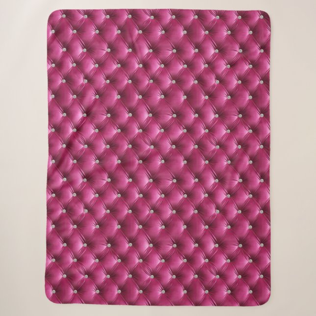 Luxury Glam Pink Faux Velvet  Sherpa Blanket (Front)