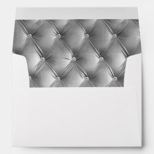 Luxury Glam Soft Grey Faux Velvet Christmas Envelope