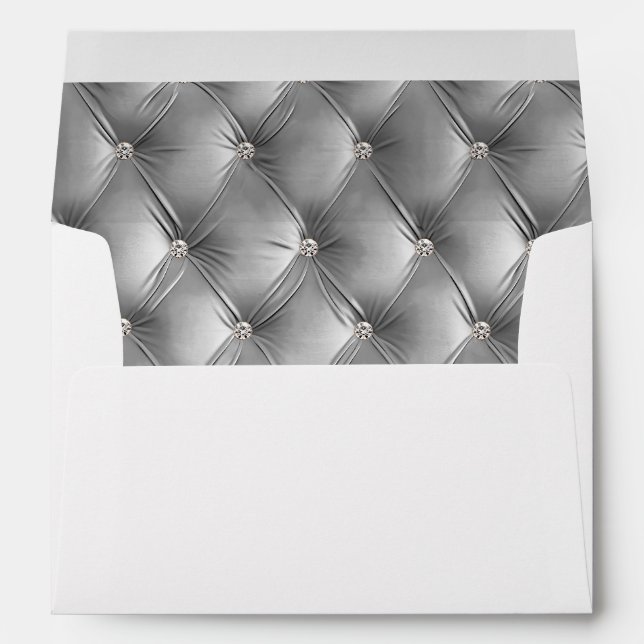 Luxury Glam Soft Grey Faux Velvet Christmas Envelope (Back (Bottom))