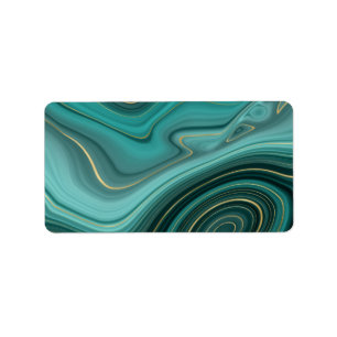Luxury Glam Turquoise Abstract Pattern Label