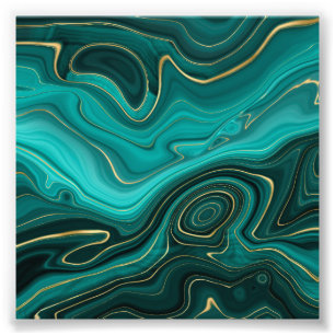 Luxury Glam Turquoise Abstract Pattern Photo Print