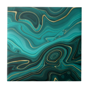 Luxury Glam Turquoise Abstract Pattern Tile