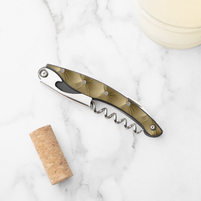 Luxury Glam Warm Gold Faux Velvet Christmas Corkscrew (Front)