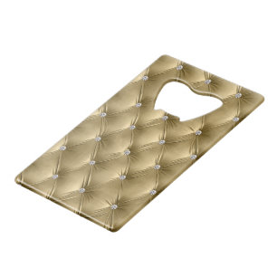 Luxury Glam Warm Gold Faux Velvet Christmas Credit Card Bottle Opener