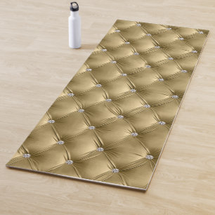 Luxury Glam Warm Gold Faux Velvet Yoga Mat