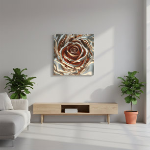 Luxury Glamourous Metallic Rose Gold and Silver Canvas Print