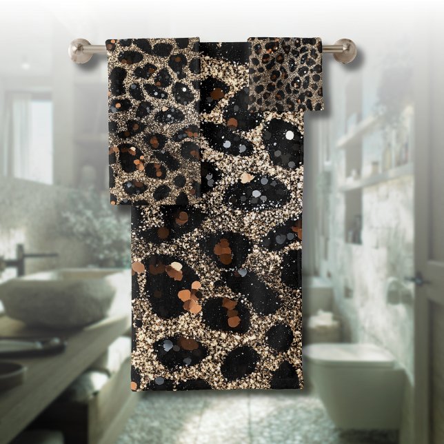 Luxury Glitter Brown Black Gold Leopard Pattern (Créateur téléchargé)
