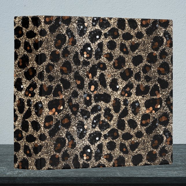 Luxury Glitter Brown Black Gold Leopard Pattern Binder (Creator Uploaded)