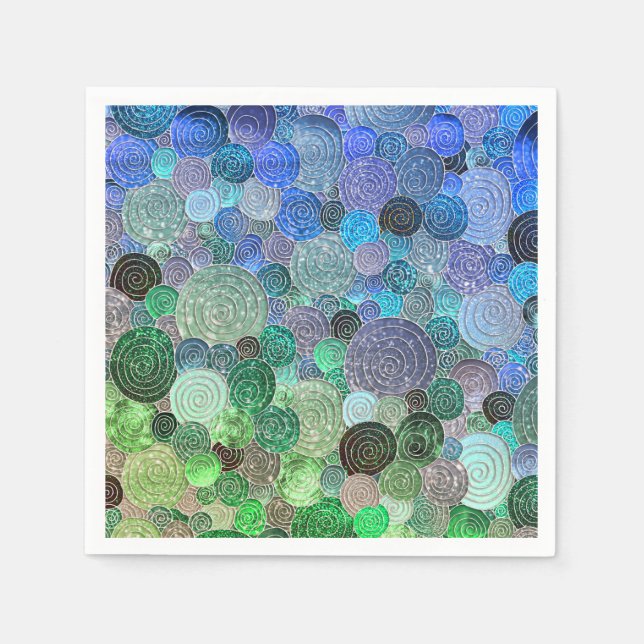 Luxury Glitter Dots and Circles - Fresh Aqua Napkin (Front)