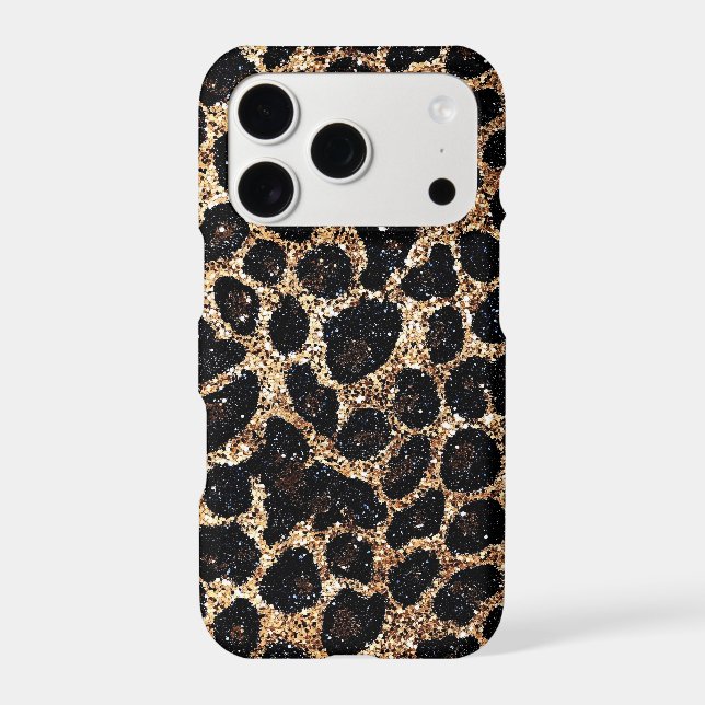 Luxury Glitter Gold Brown Black Leopard Pattern (Back)