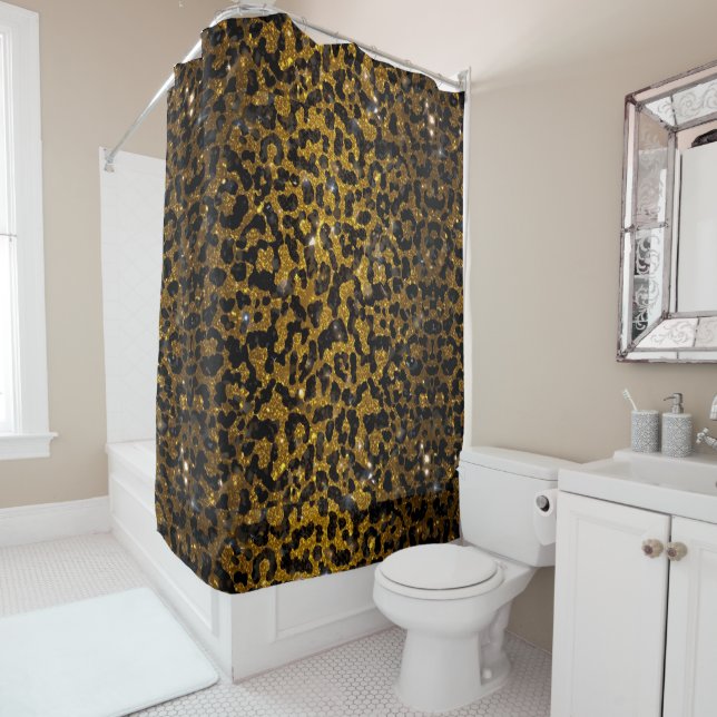 Luxury Glitter Gold Brown Black Leopard Pattern (In Situ)