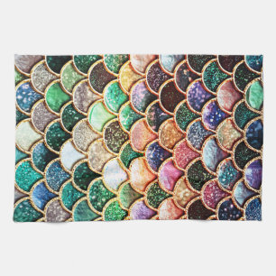 Luxury Glitter Mermaid Scales - Multicolor Kitchen Towel