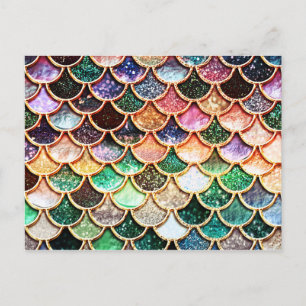 Luxury Glitter Mermaid Scales - Multicolor Postcard