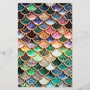 Luxury Glitter Mermaid Scales - Multicolor Stationery