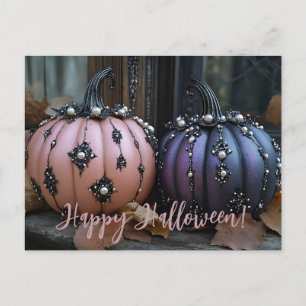 Luxury Glitter Pumpkins Halloween Greeting Card