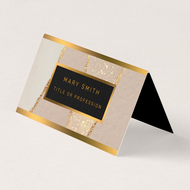 Luxury Glitter Rose Gold Business Card (Front)