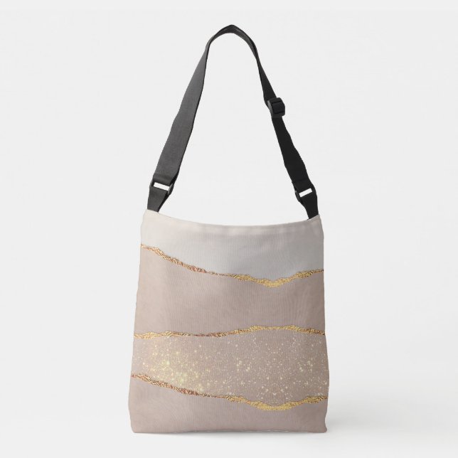 Luxury Glitter Rose Gold Crossbody Bag (Front)