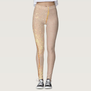 Luxury Glitter Rose Gold Leggings