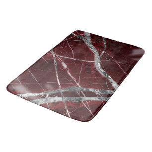 Luxury glossy red marble bath mat