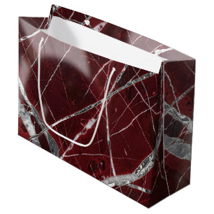 Luxury glossy red marble large gift bag