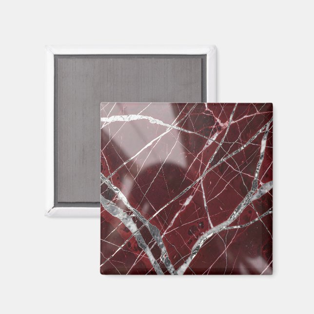 Luxury glossy red marble magnet (Front/Back)