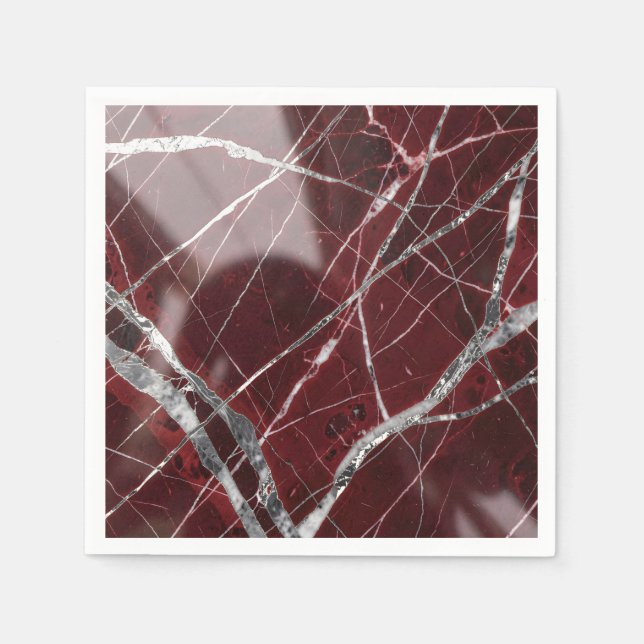 Luxury glossy red marble napkin (Front)