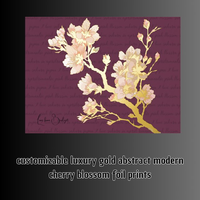 luxury gold abstract modern cherry blossom foil prints (luxury gold abstract modern cherry blossom foil prints)