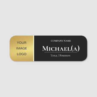 Luxury Gold and Black Company LOGO: Modern Elegant Name Tag