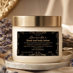 Luxury gold and black ingredients sticker