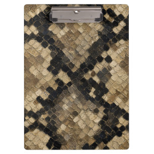 Luxury Gold and Black Snake Skin Pattern Clipboard