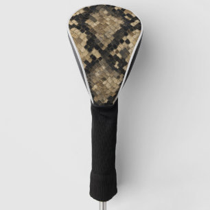 Luxury Gold and Black Snake Skin Pattern Golf Head Cover