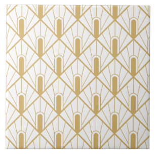 Luxury Gold and White Art Deco Tile