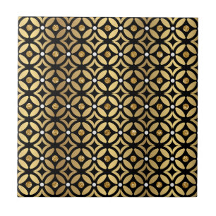 Luxury Gold And White Geomatric Pattern Tile