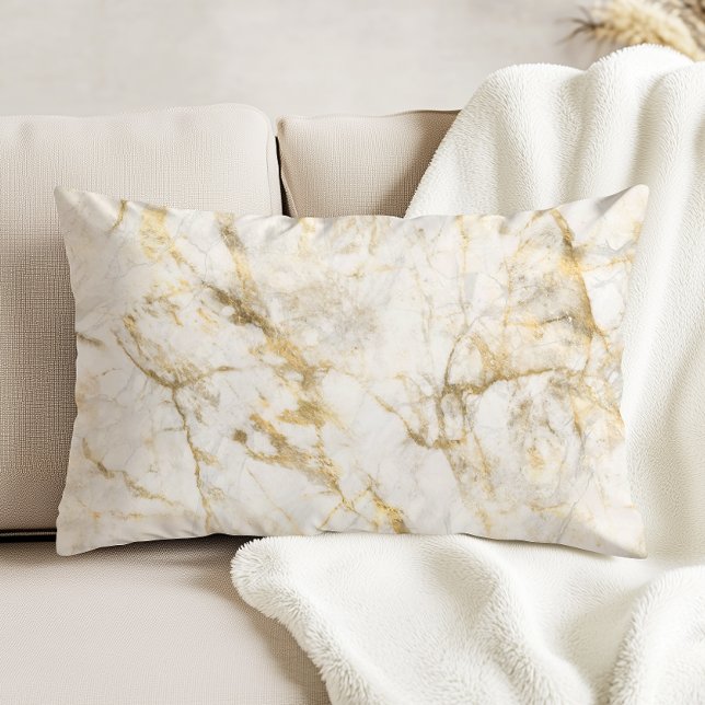 Luxury Gold and White Marble Accent Pillow (Creator Uploaded)