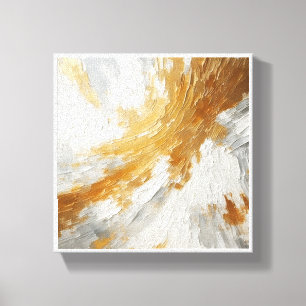 Luxury Gold and White Textured Art - Modern Palett Canvas Print