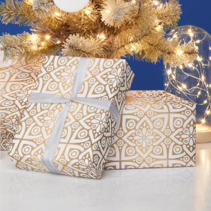 Luxury Gold Arabic Geometric Wrapping Paper 