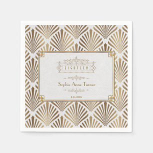 Luxury Gold Art Deco Great Gatsby 18th Birthday Napkin