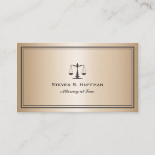 Luxury Gold Attorney Justice Scale Professional Business Card