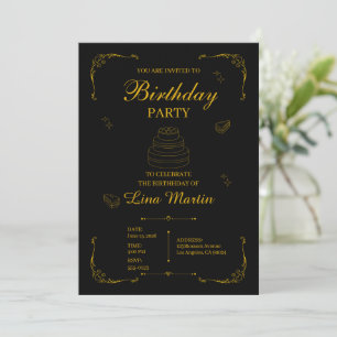 Luxury Gold Birthday Invitation