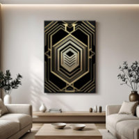 Luxury Gold Black Geometric Shield