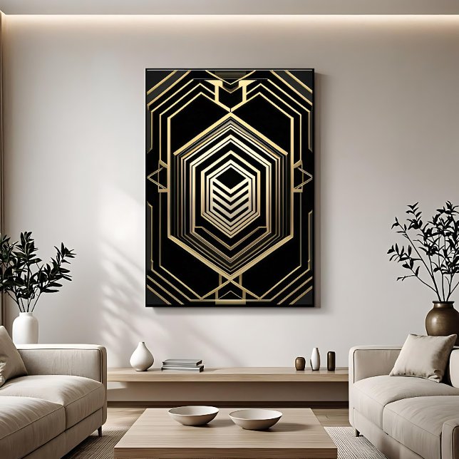 Luxury Gold Black Geometric Shield Poster (Creator Uploaded)