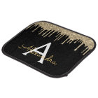 Luxury Gold Black Glitter Sparkle Monogram