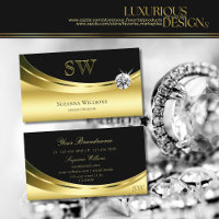 Luxury Gold Black with Monogram Sparkling Diamond