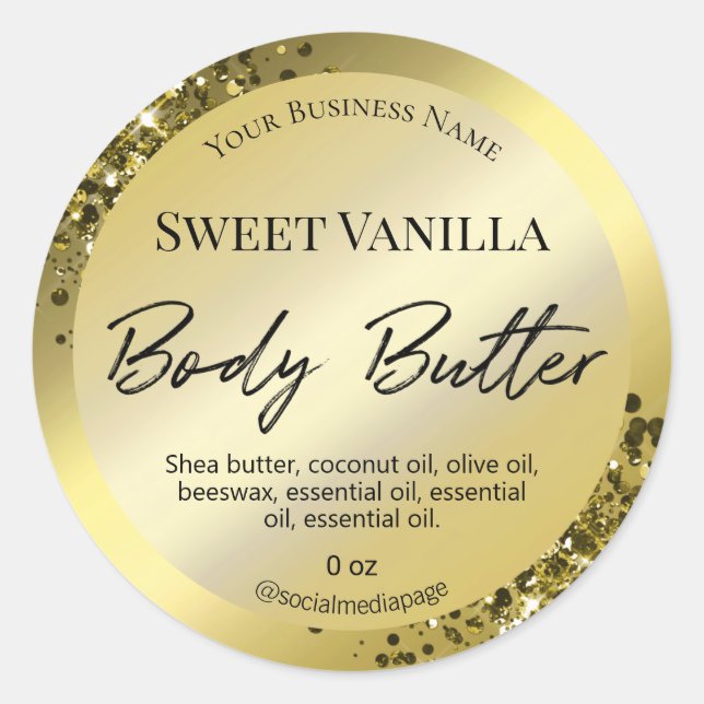 Luxury Gold Body Butter Labels (Front)