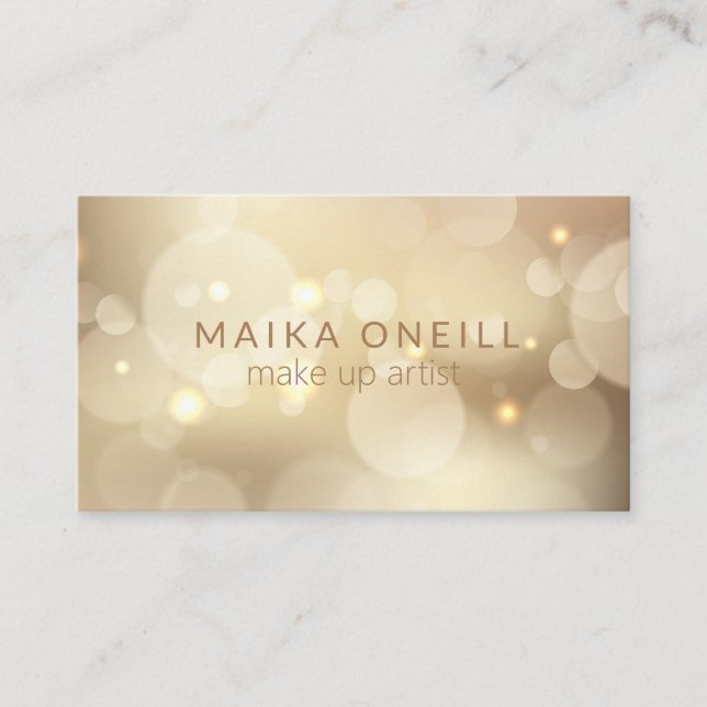 Luxury Gold Bokeh glitter social media Business Card (Front)
